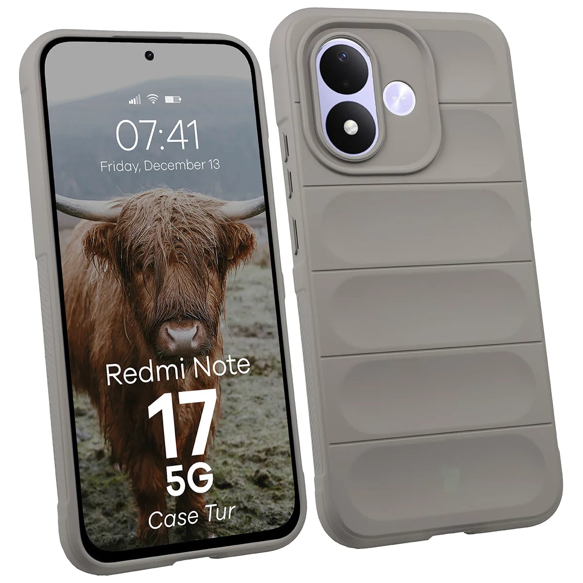Robuste Handyhülle für Xiaomi Redmi Note 17 5G, Bizon Case Tur, Hellgrau (1/8)