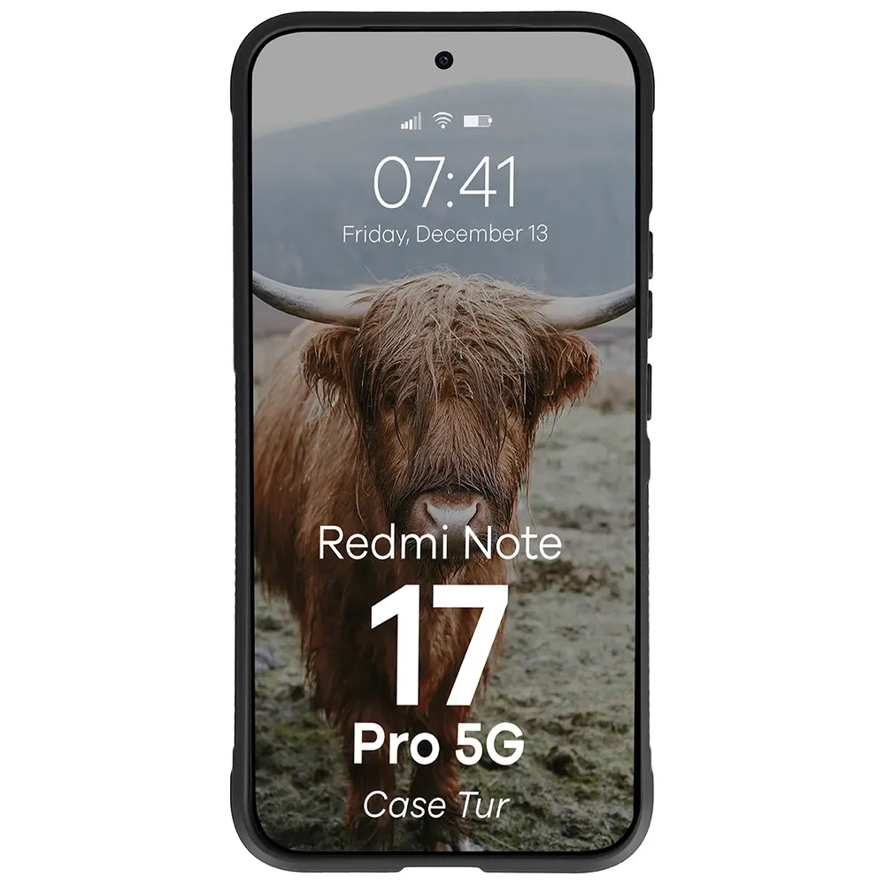 Robuste Handyhülle für Xiaomi Redmi Note 17 Pro 5G, Bizon Case Tur, Schwarz (5/8)