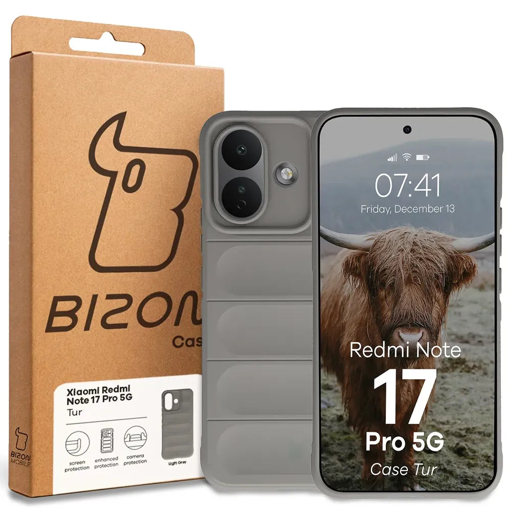 Robuste Handyhülle für Xiaomi Redmi Note 17 Pro 5G, Bizon Case Tur, Hellgrau (8/8)