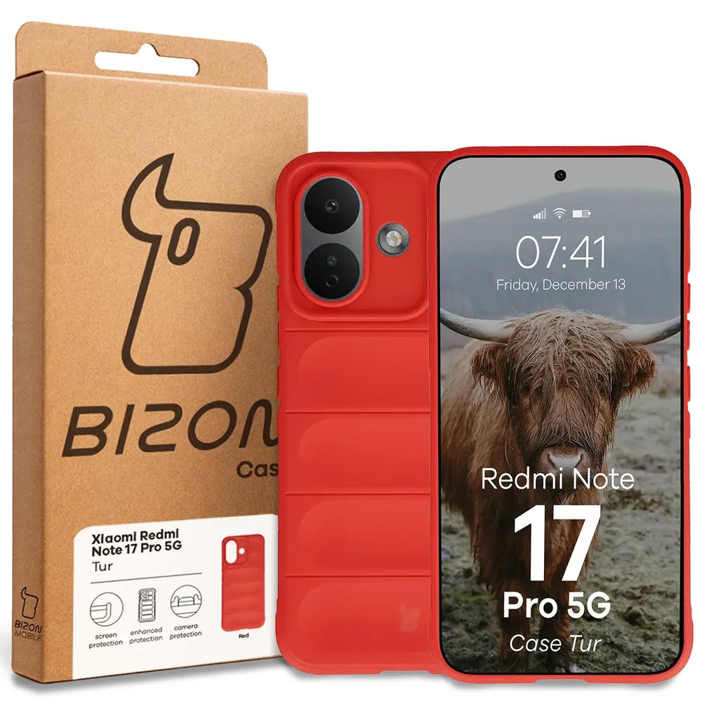 Robuste Handyhülle für Xiaomi Redmi Note 17 Pro 5G, Bizon Case Tur, Rot (8/8)