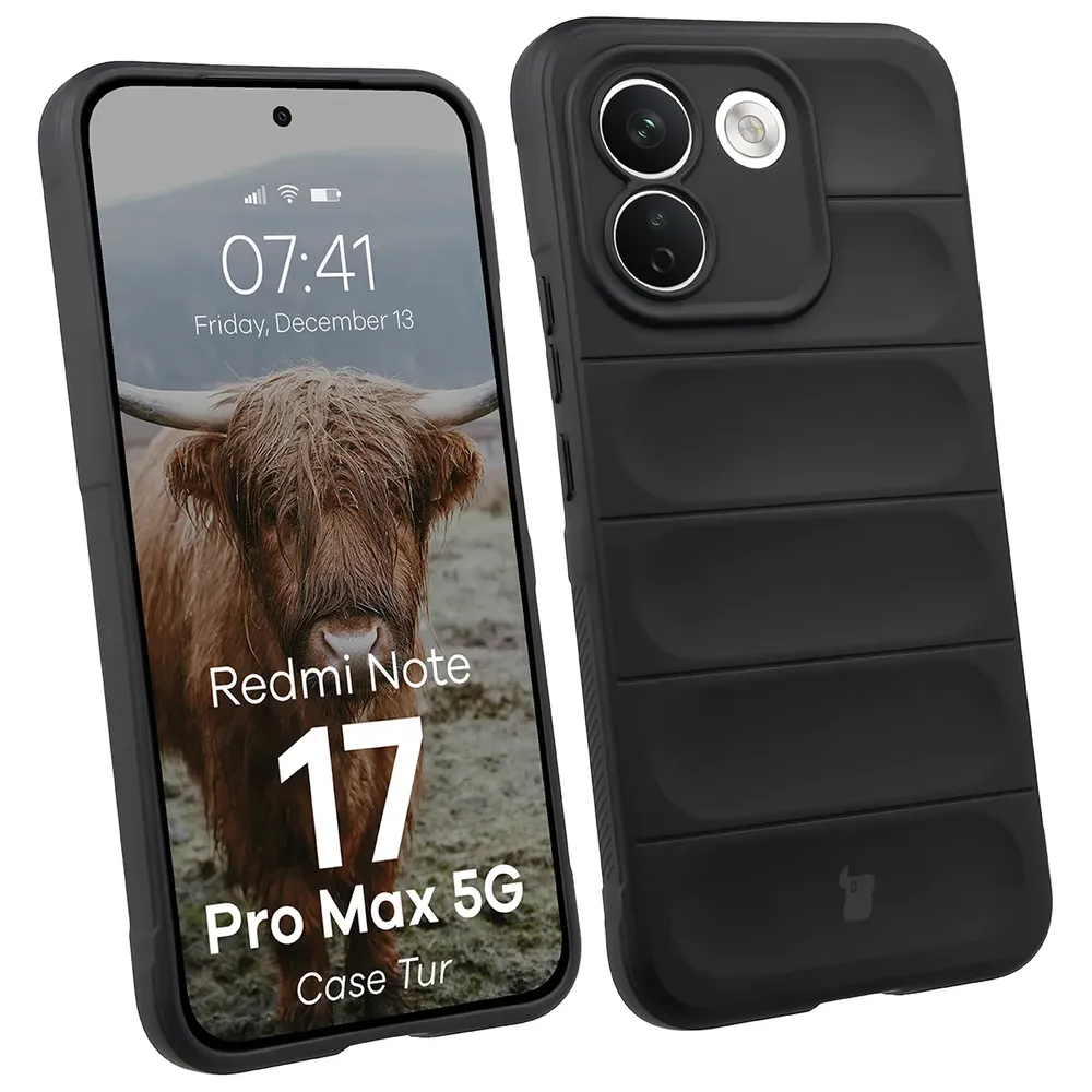 Robuste Handyhülle für Xiaomi Redmi Note 17 Pro Max 5G, Bizon Case Tur, Schwarz (1/8)