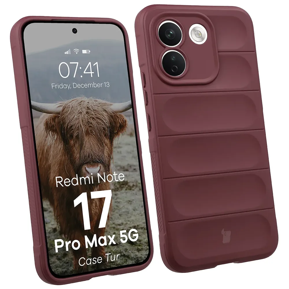 Robuste Handyhülle für Xiaomi Redmi Note 17 Pro Max 5G, Bizon Case Tur, Burgunderrot (1/8)