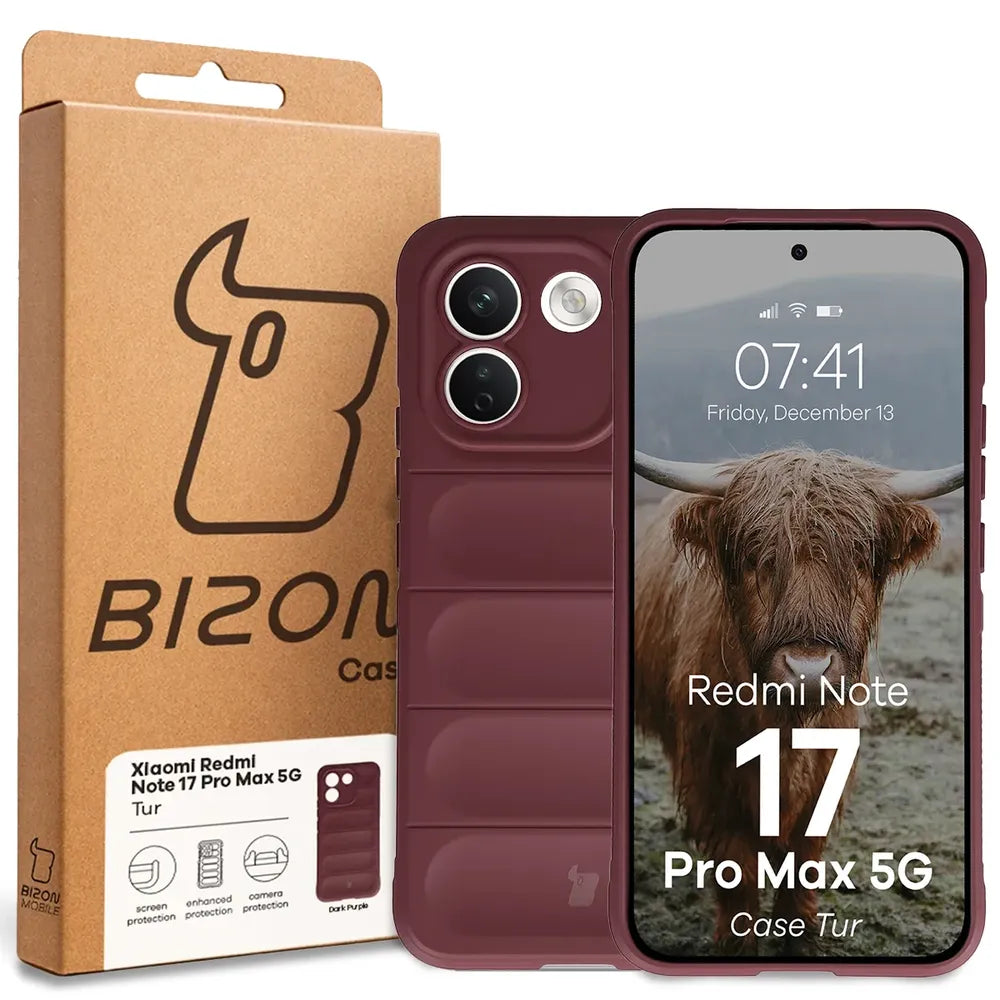 Robuste Handyhülle für Xiaomi Redmi Note 17 Pro Max 5G, Bizon Case Tur, Burgunderrot (8/8)