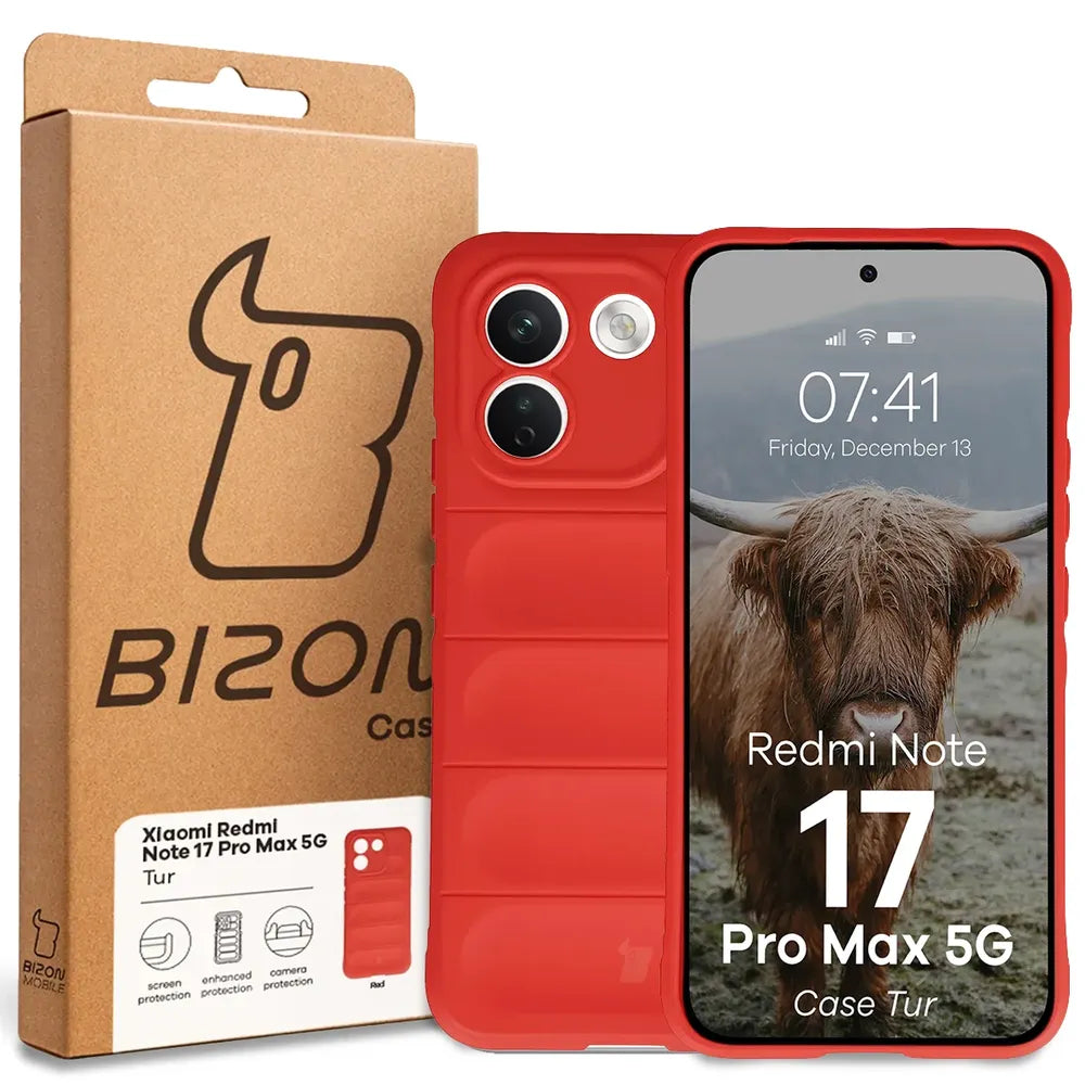Robuste Handyhülle für Xiaomi Redmi Note 17 Pro Max 5G, Bizon Case Tur, Rot (8/8)