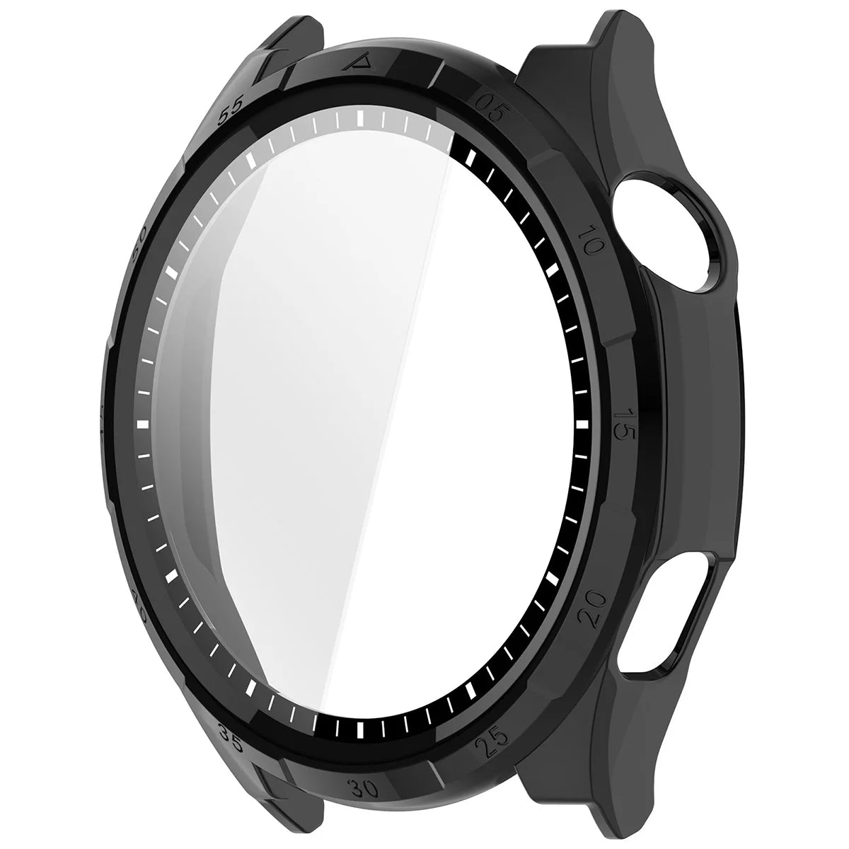 Schutzhülle mit Glas für Honor Watch 6 / 6 Plus, Bizon Case Watch Adamo, Schwarz (3/8)