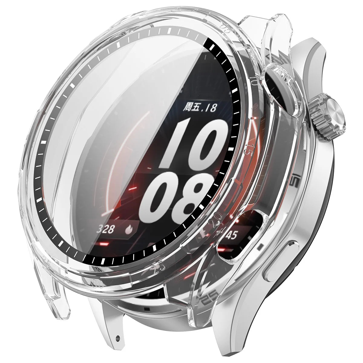 Schutzhülle mit Glas für Honor Watch 6 / 6 Plus, Bizon Case Watch Adamo, Transparent (4/8)