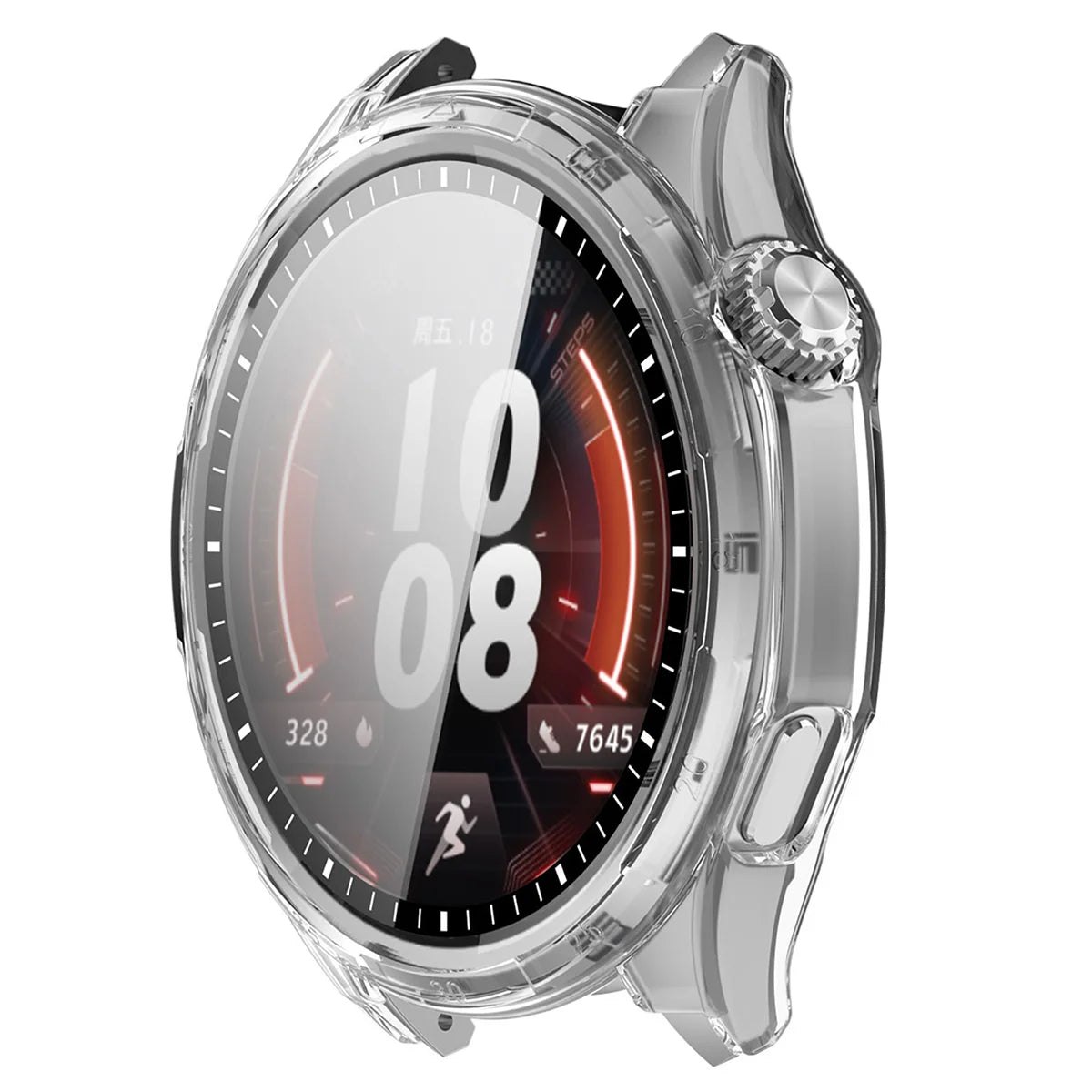 Schutzhülle mit Glas für Honor Watch 6 / 6 Plus, Bizon Case Watch Adamo, Transparent (5/8)