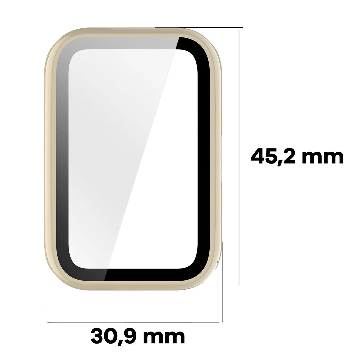 Schutzhülle mit Glas für Huawei Band 11, Bizon Case Watch Adamo, Beige