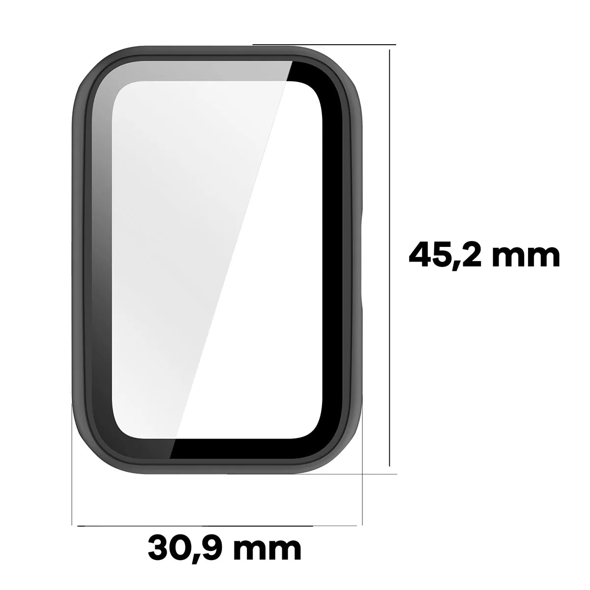 Schutzhülle mit Glas für Huawei Band 11, Bizon Case Watch Adamo, mattes Schwarz
