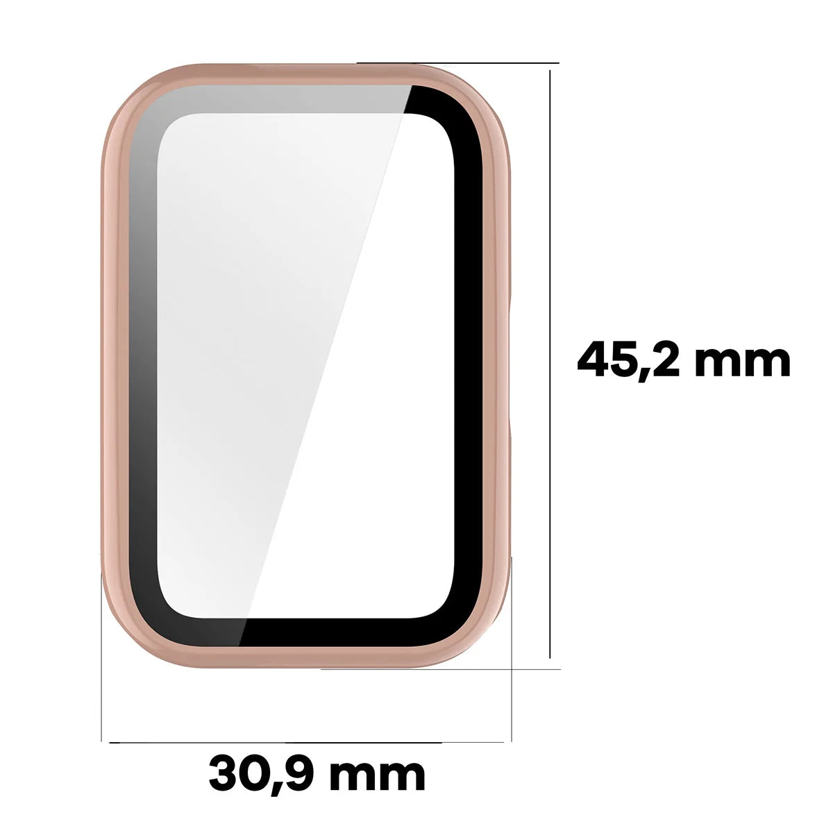 Schutzhülle mit Glas für Huawei Band 11, Bizon Case Watch Adamo, Rosa