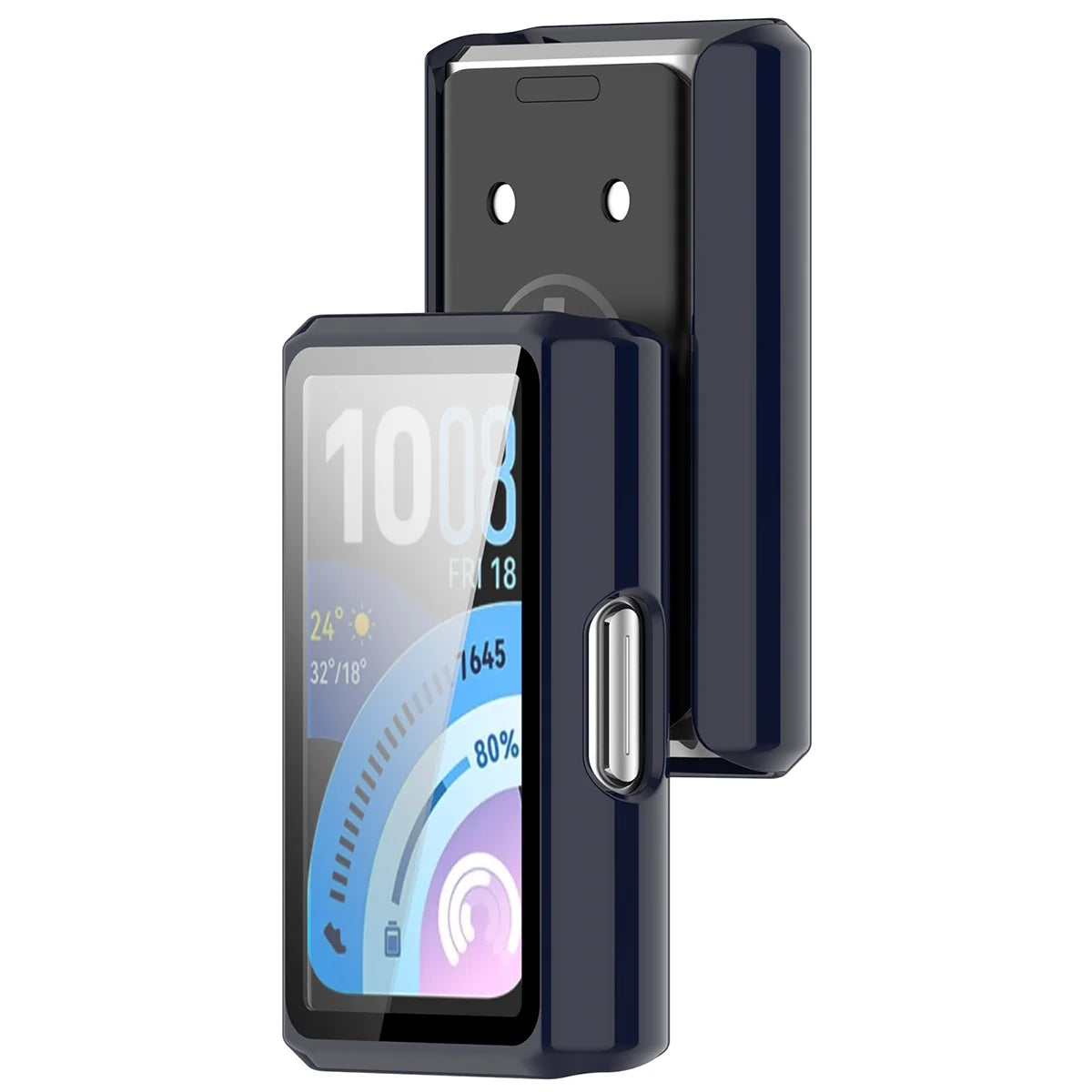 Schutzhülle mit Glas für Huawei Band 11 Pro, Bizon Case Watch Adamo, Blau