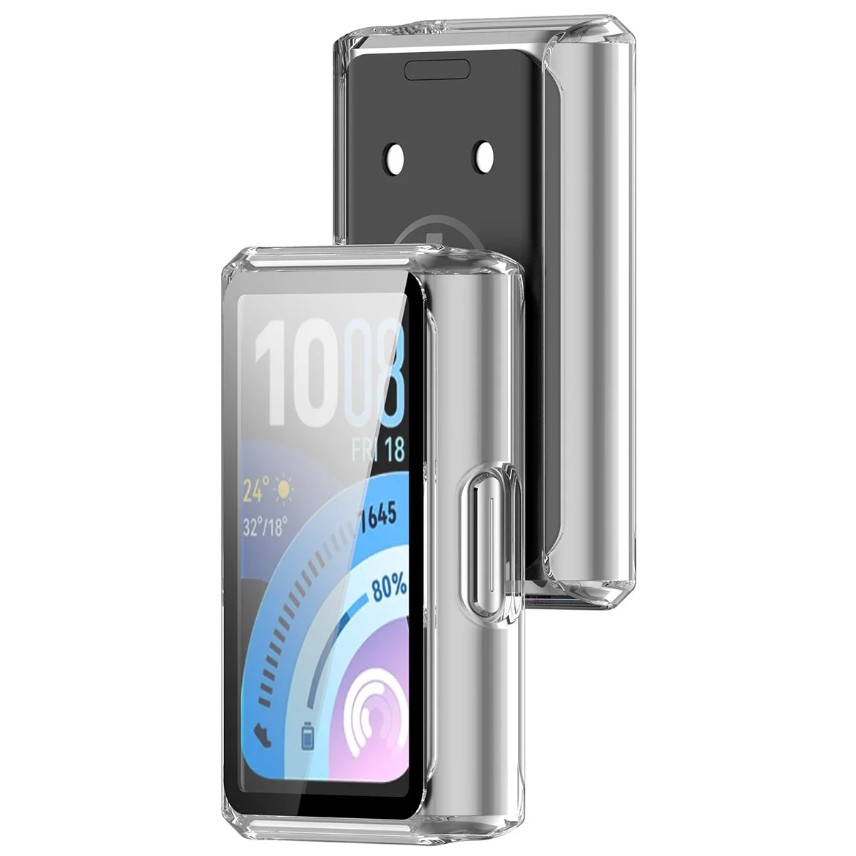 Schutzhülle mit Glas für Huawei Band 11 Pro, Bizon Case Watch Adamo, Transparent