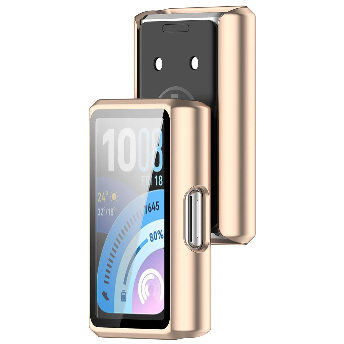 Schutzhülle mit Glas für Huawei Band 11 Pro, Bizon Case Watch Adamo, satiniertes Rosa