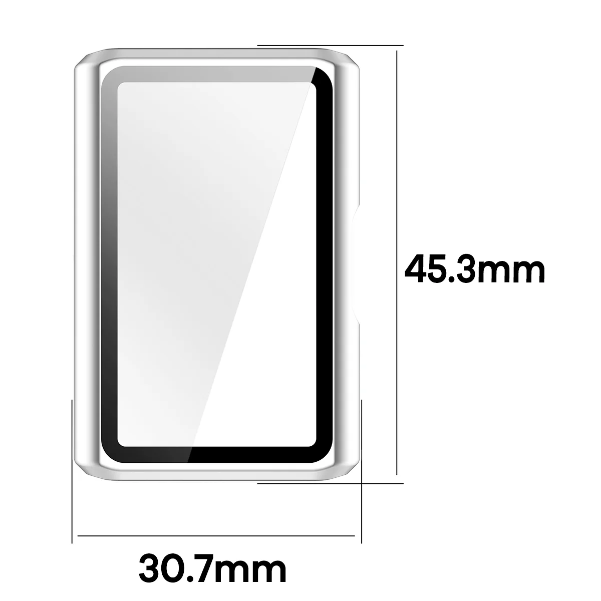 Schutzhülle mit Glas für Huawei Band 11 Pro, Bizon Case Watch Adamo, satiniertes Silbern