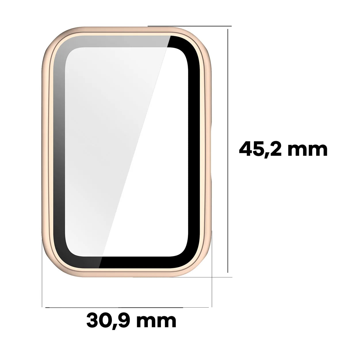 Schutzhülle mit Glas für Huawei Band 11, Bizon Case Watch Adamo, satiniertes Rosa