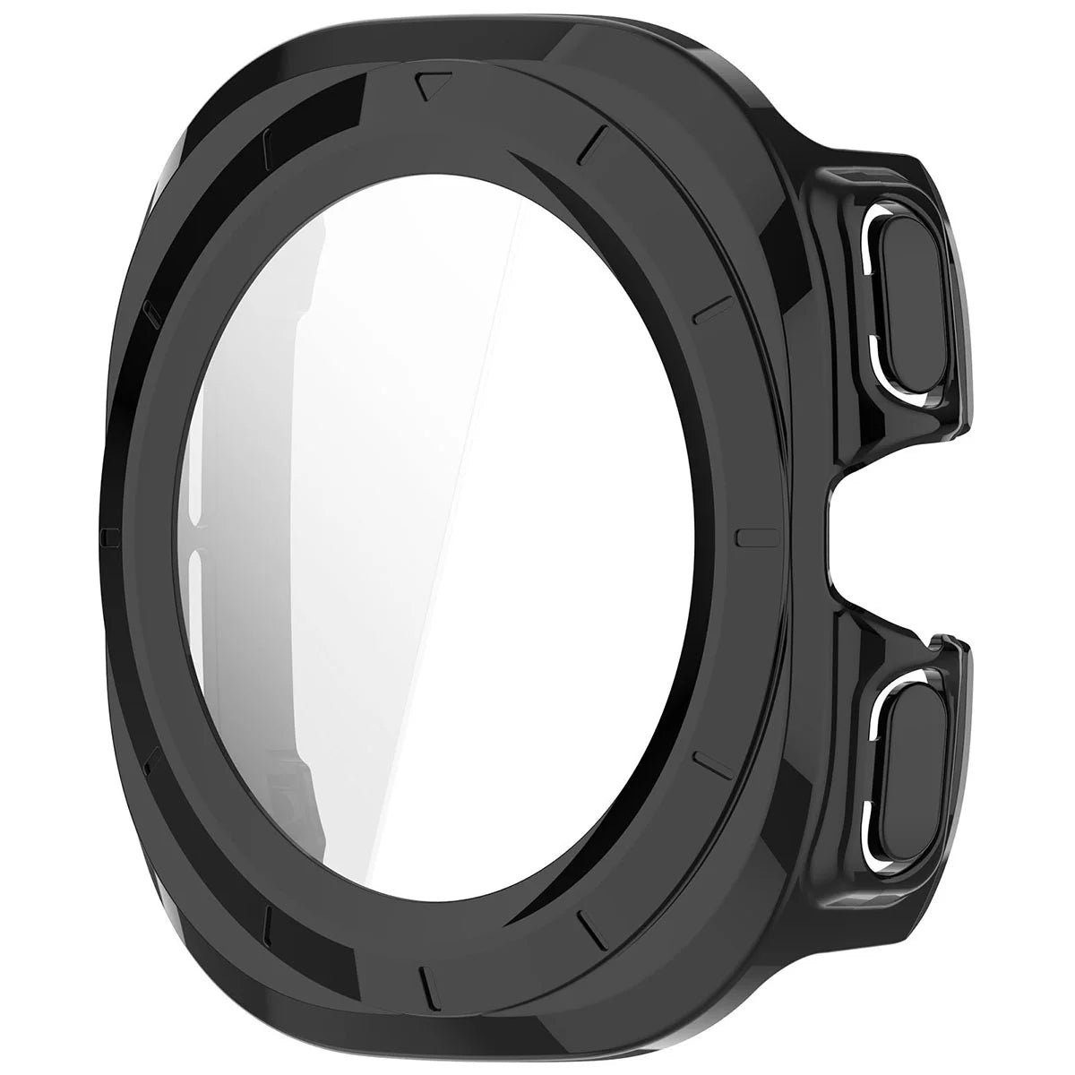 Schutzhülle mit Glas für Galaxy Watch Ultra 2 47mm (2026), Bizon Case Watch Adamo, Schwarz (3/8)