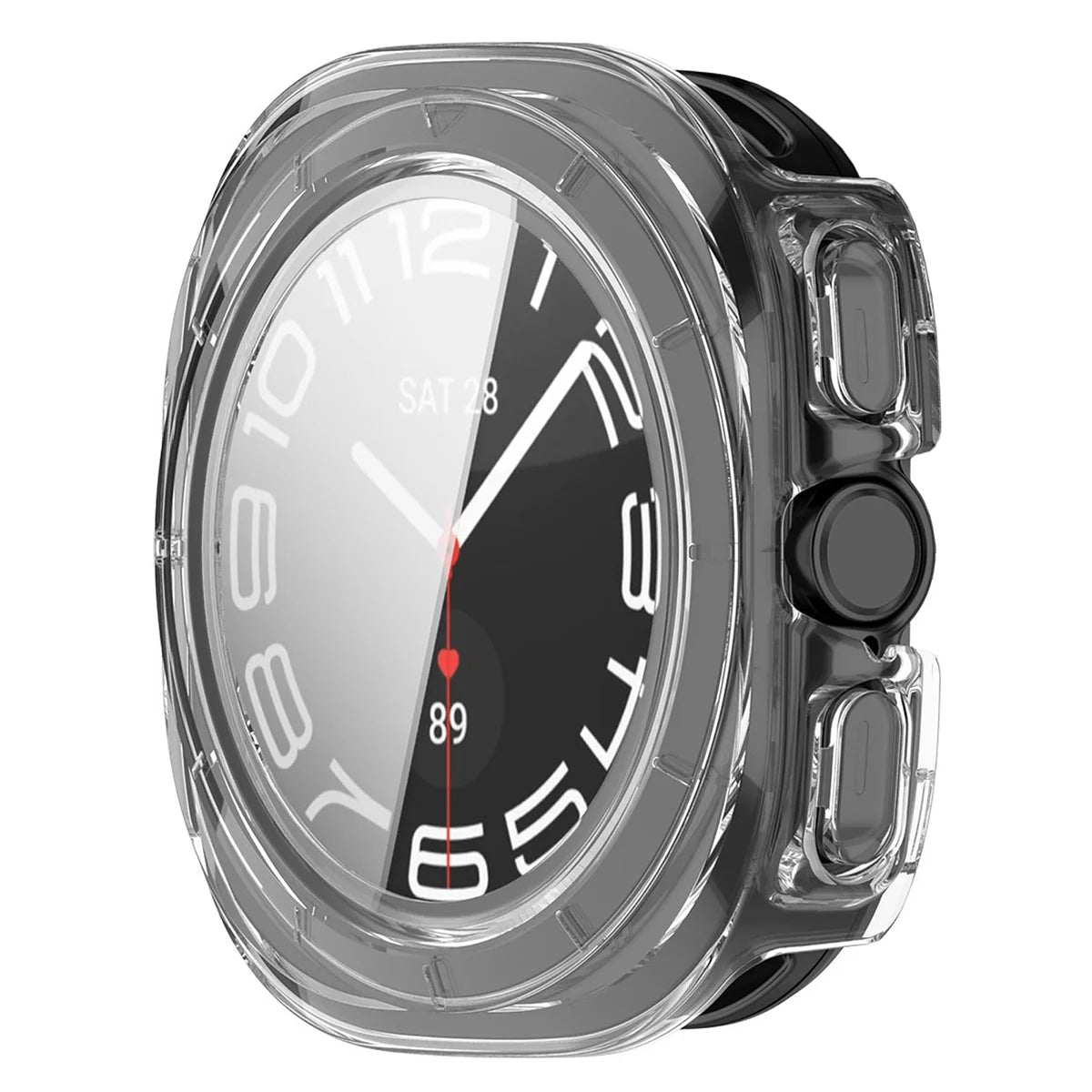 Schutzhülle mit Glas für Galaxy Watch Ultra 2 47mm (2026), Bizon Case Watch Adamo, Transparent (5/8)
