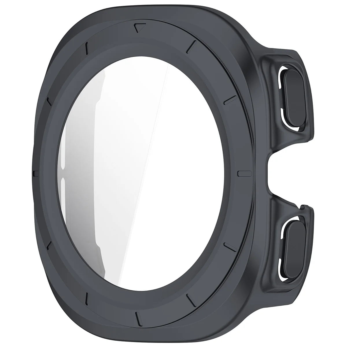 Schutzhülle mit Glas für Galaxy Watch Ultra 2 47mm (2026), Bizon Case Watch Adamo, mattes Grau (3/8)