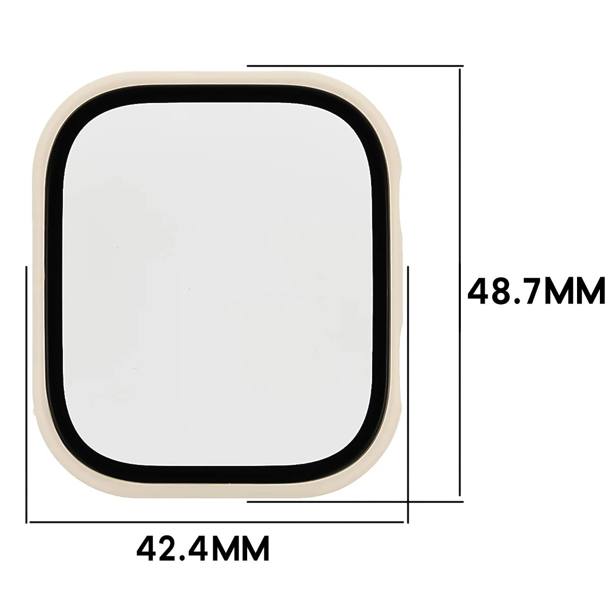 Schutzhülle mit Glas für Xiaomi Redmi Watch 6, Bizon Case Watch Adamo, Beige