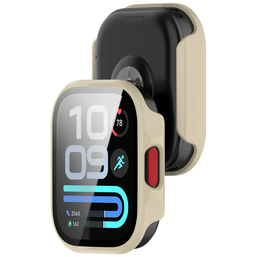 Handyhülle mit Glas für Xiaomi Redmi Watch 6 Lite, Bizon Case Watch Adamo, Beige (1/8)