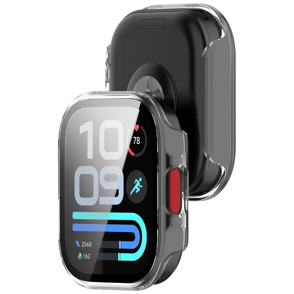Handyhülle mit Glas für Xiaomi Redmi Watch 6 Lite, Bizon Case Watch Adamo, Transparent (1/8)
