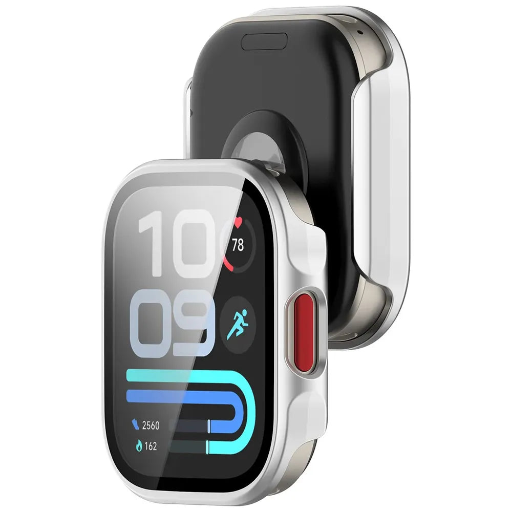 Handyhülle mit Glas für Xiaomi Redmi Watch 6 Lite, Bizon Case Watch Adamo, Silbern (1/8)