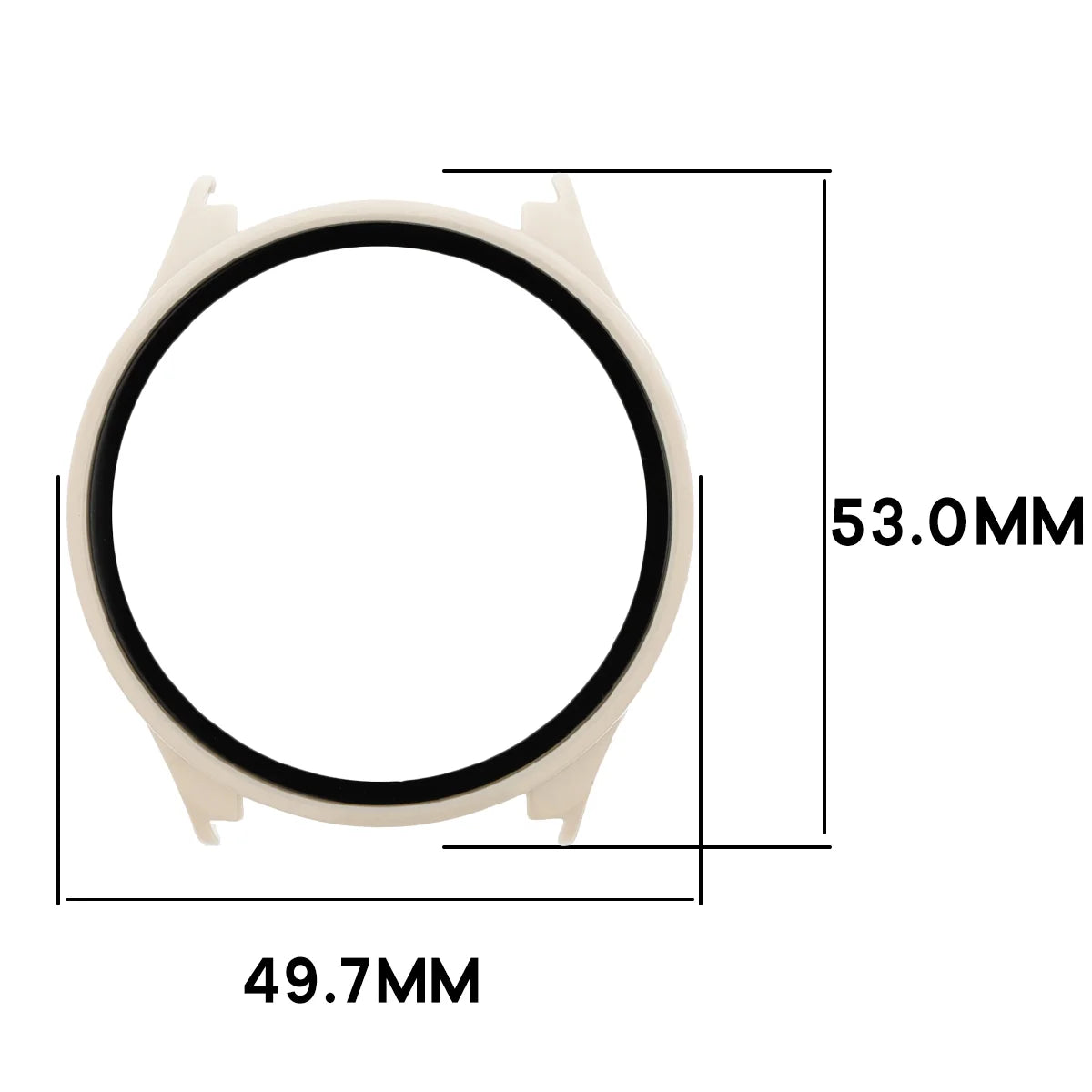 Schutzhülle mit Glas für Xiaomi Watch 5, Bizon Case Watch Adamo, Beige