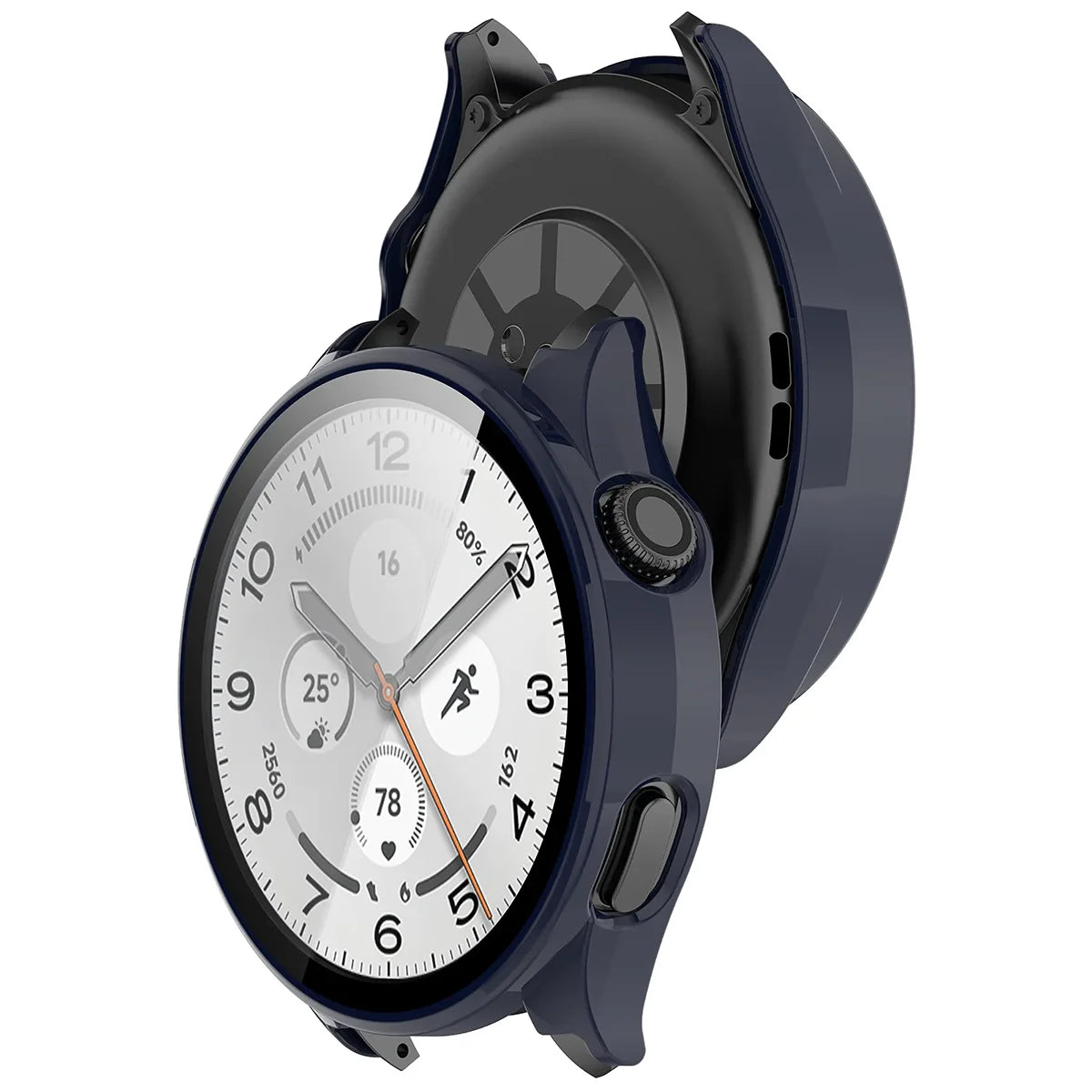 Schutzhülle mit Glas für Xiaomi Watch 5, Bizon Case Watch Adamo, Dunkelblau