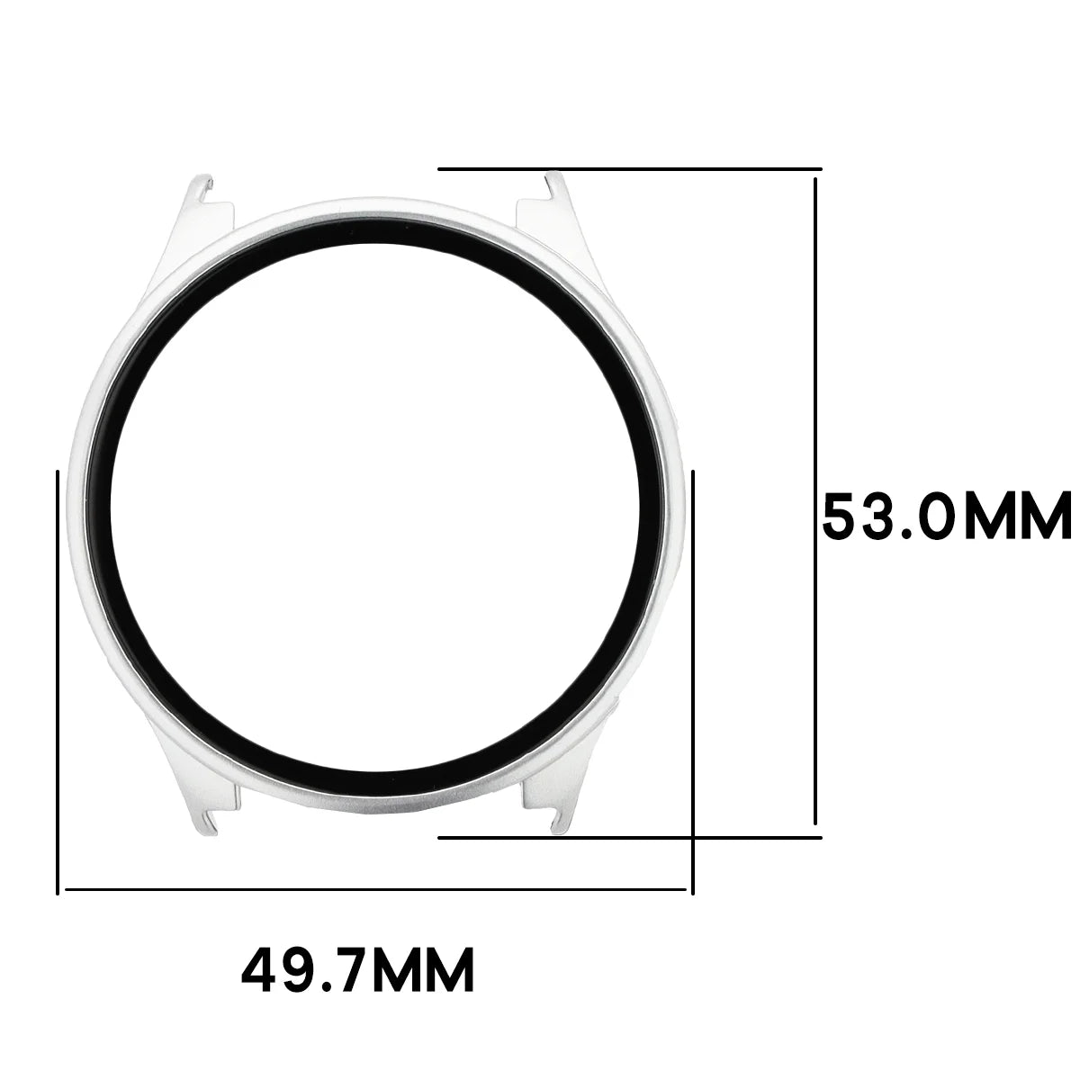 Schutzhülle mit Glas für Xiaomi Watch 5, Bizon Case Watch Adamo, satiniertes Silbern
