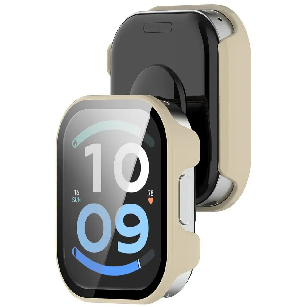 Schutzhülle mit Glas für Xiaomi Redmi Watch 6 Active, Bizon Case Watch Adamo, Beige (1/8)