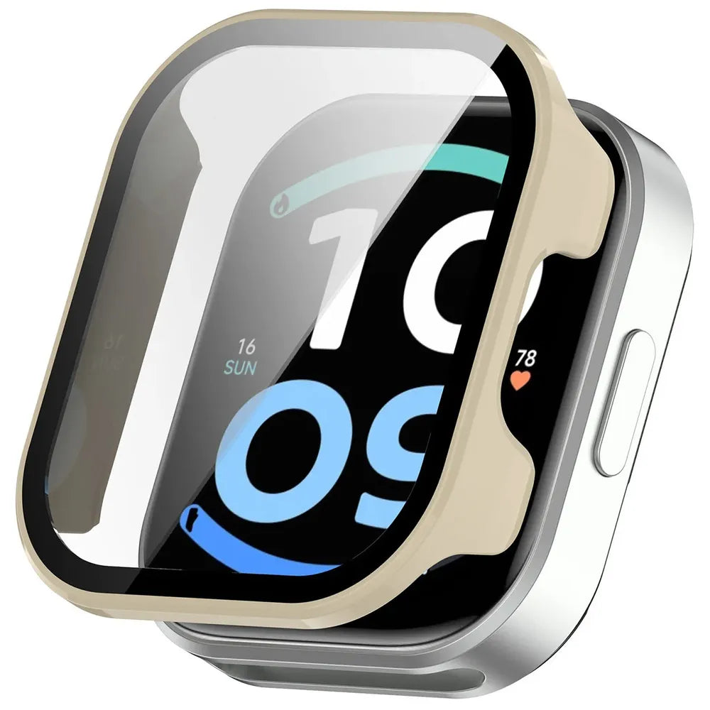 Schutzhülle mit Glas für Xiaomi Redmi Watch 6 Active, Bizon Case Watch Adamo, Beige (4/8)