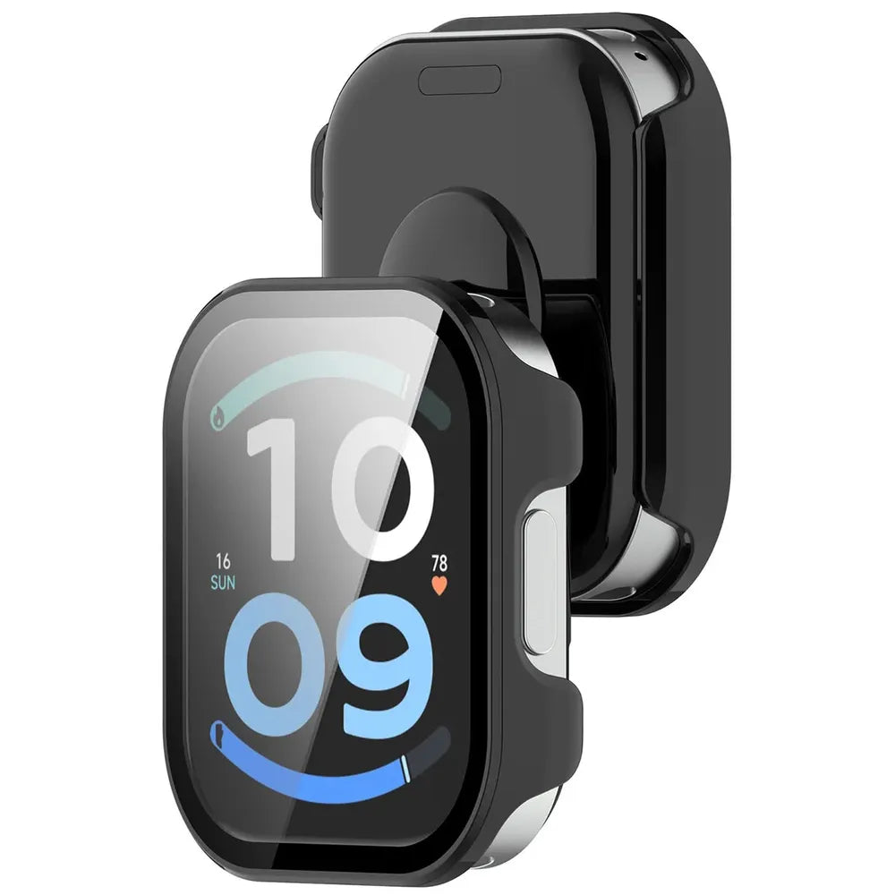 Schutzhülle mit Glas für Xiaomi Redmi Watch 6 Active, Bizon Case Watch Adamo, Schwarz (1/8)