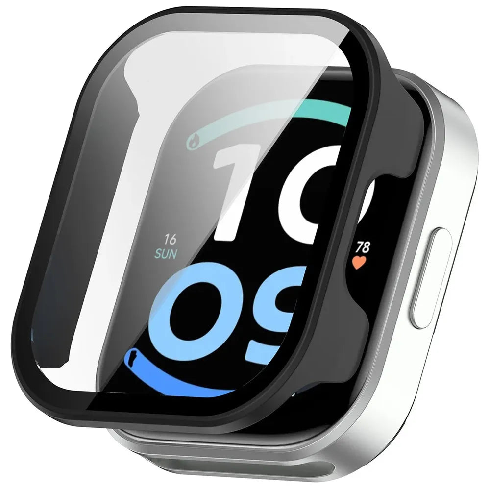 Schutzhülle mit Glas für Xiaomi Redmi Watch 6 Active, Bizon Case Watch Adamo, mattes Schwarz (4/8)