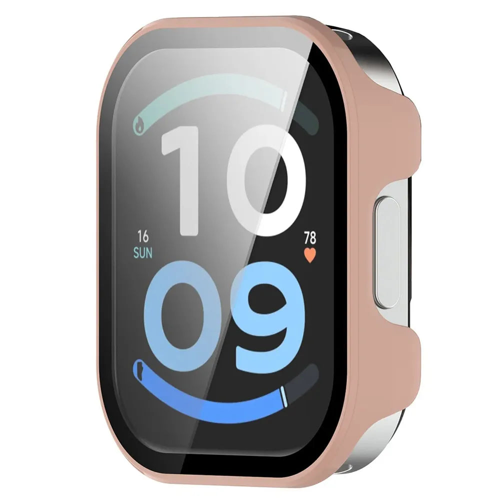 Schutzhülle mit Glas für Xiaomi Redmi Watch 6 Active, Bizon Case Watch Adamo, Rosa (5/8)