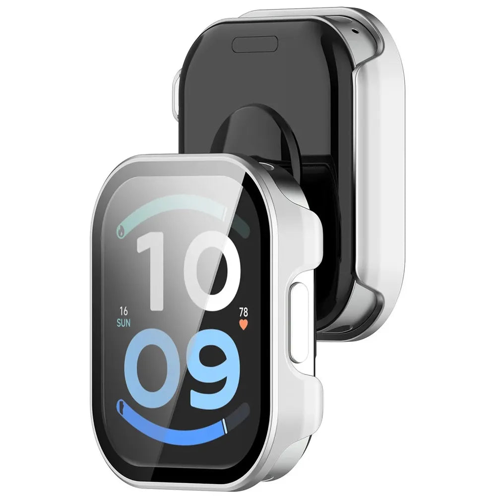 Schutzhülle mit Glas für Xiaomi Redmi Watch 6 Active, Bizon Case Watch Adamo, satiniertes Silbern (1/8)