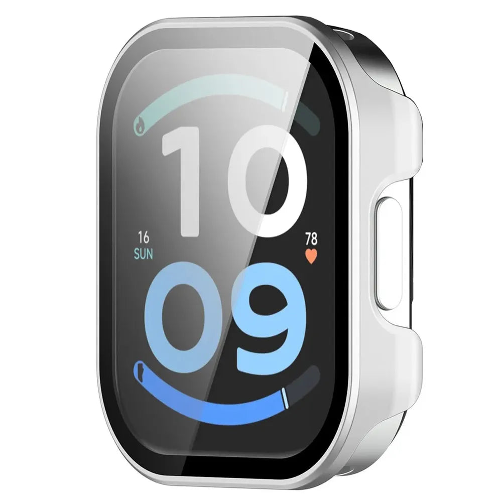 Schutzhülle mit Glas für Xiaomi Redmi Watch 6 Active, Bizon Case Watch Adamo, satiniertes Silbern (5/8)