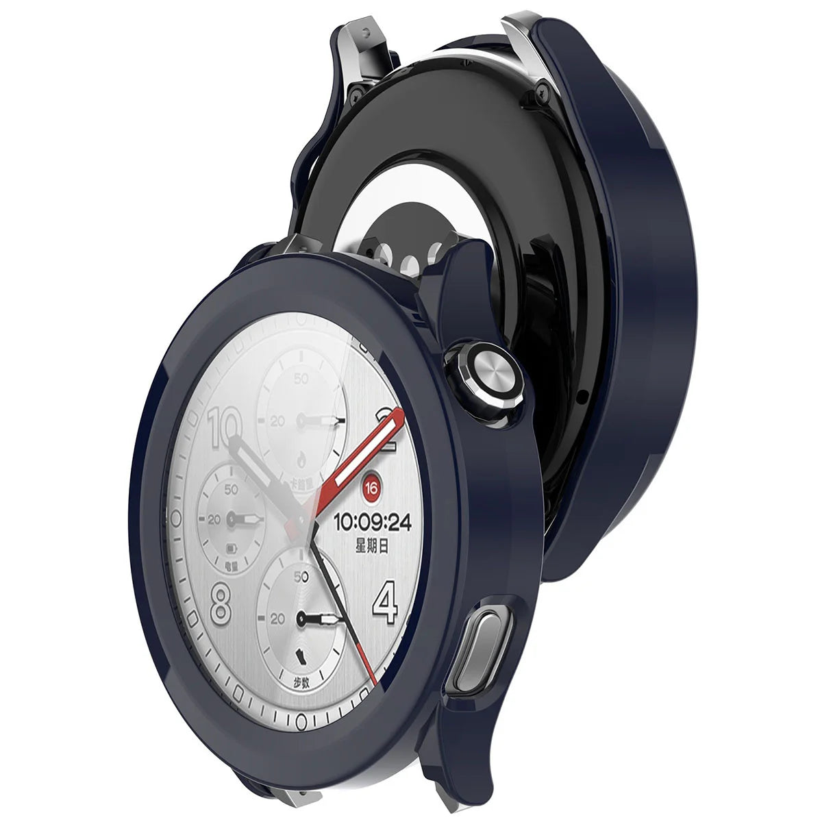 Schutzhülle mit Glas für Xiaomi Watch S5, Bizon Case Watch Adamo, Blau