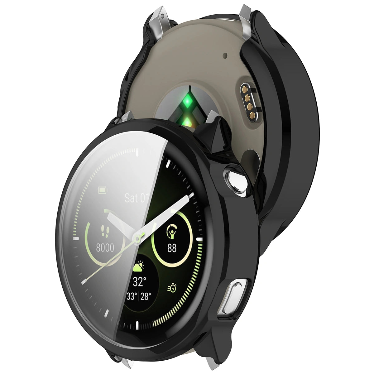 Schutzhülle für Garmin Venu 4 41 mm, Bizon Case Watch Felipe, Schwarz