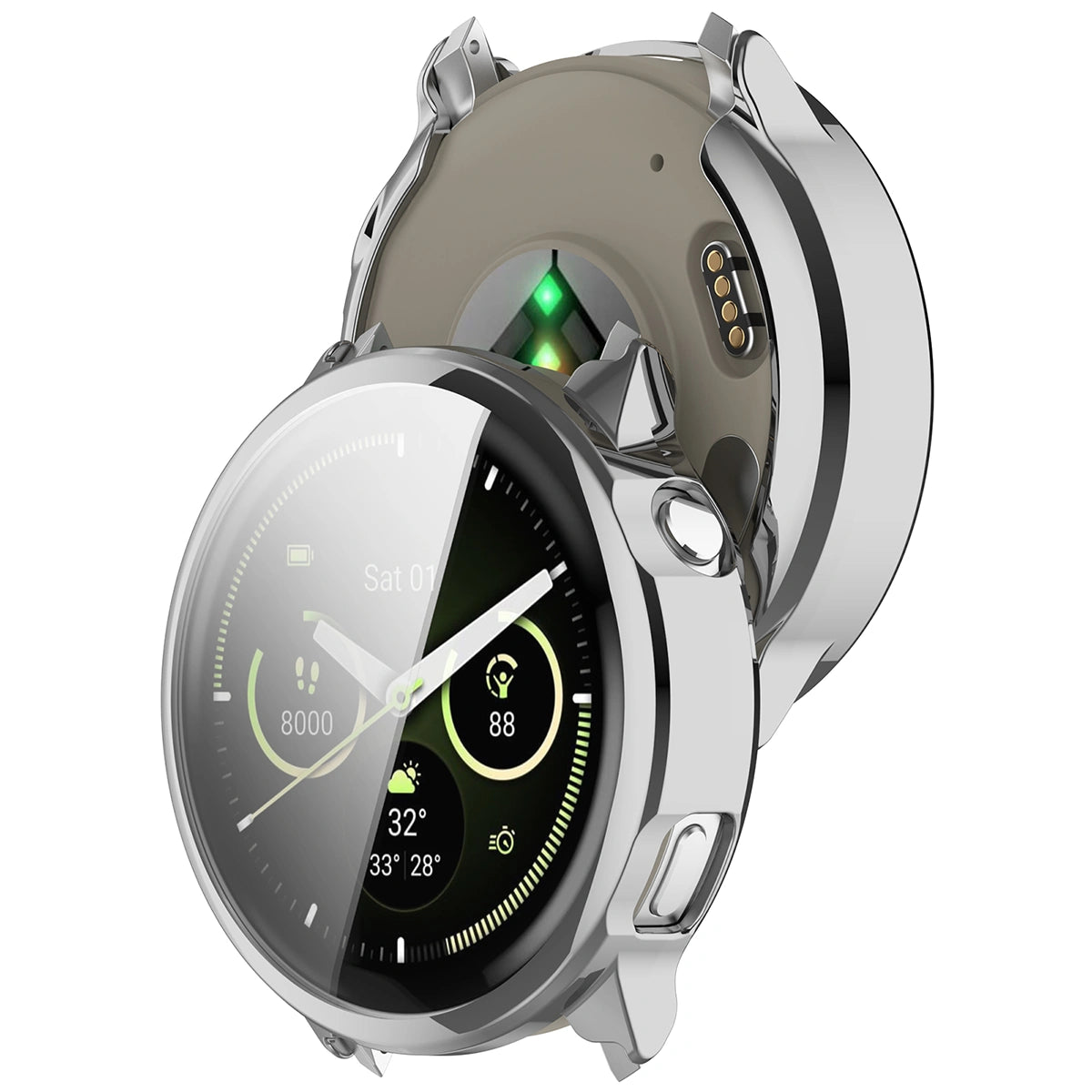 Schutzhülle für Garmin Venu 4 41 mm, Bizon Case Watch Felipe, Silbern