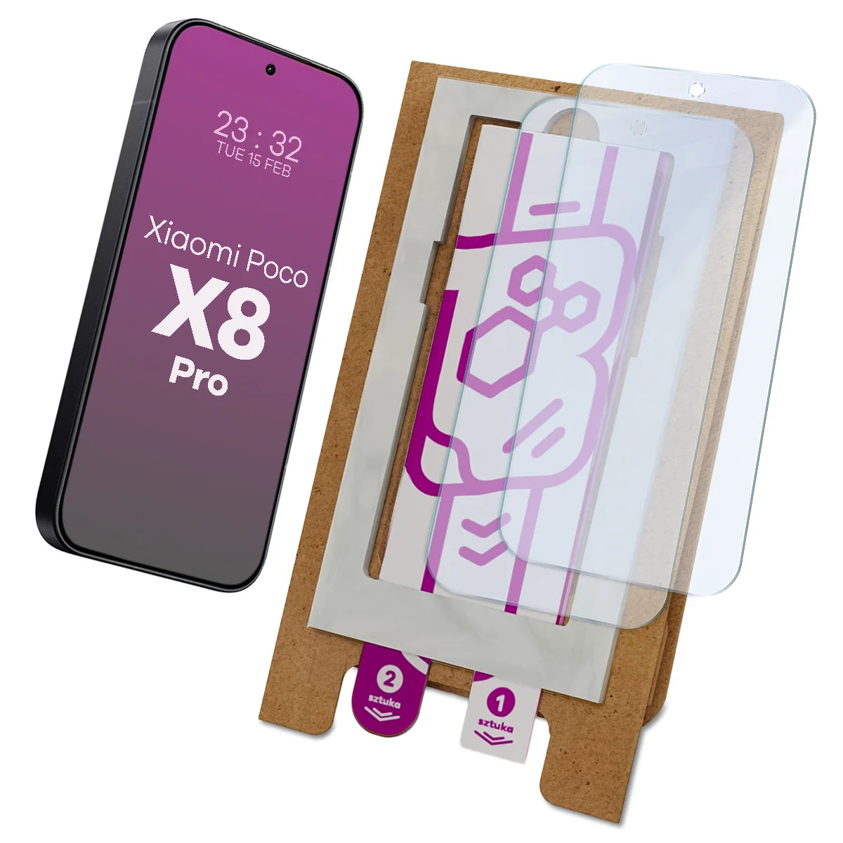 2x Hybridglas mit dem umweltfreundlichen Applikator für Xiaomi POCO X8 Pro, Bizon Eplikator Hybrid Mule (1/5)