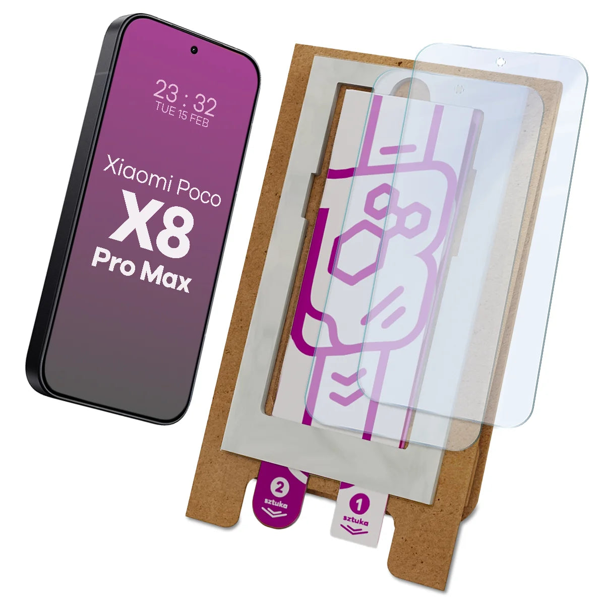 2x Hybridglas mit dem umweltfreundlichen Applikator für Xiaomi POCO X8 Pro Max, Bizon Eplikator Hybrid Mule (1/5)