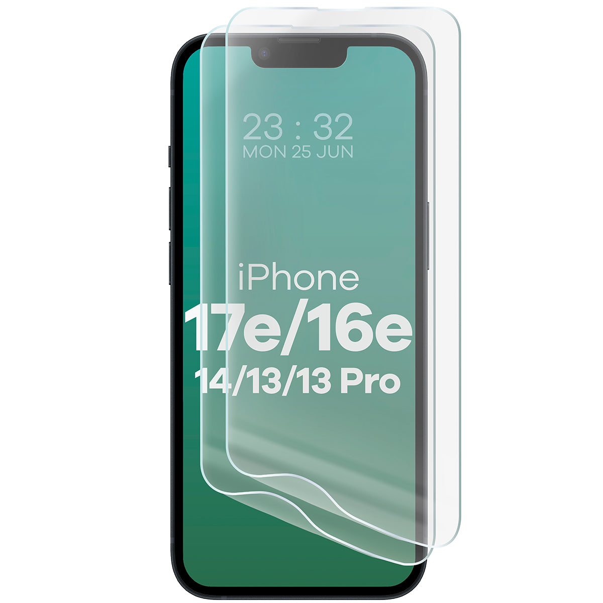 Hydrogel Folie für den Bildschirm Bizon Film Hydrogel Front Duo für iPhone 17e / 16e / 14 / 13 / 13 Pro, 2 Stück