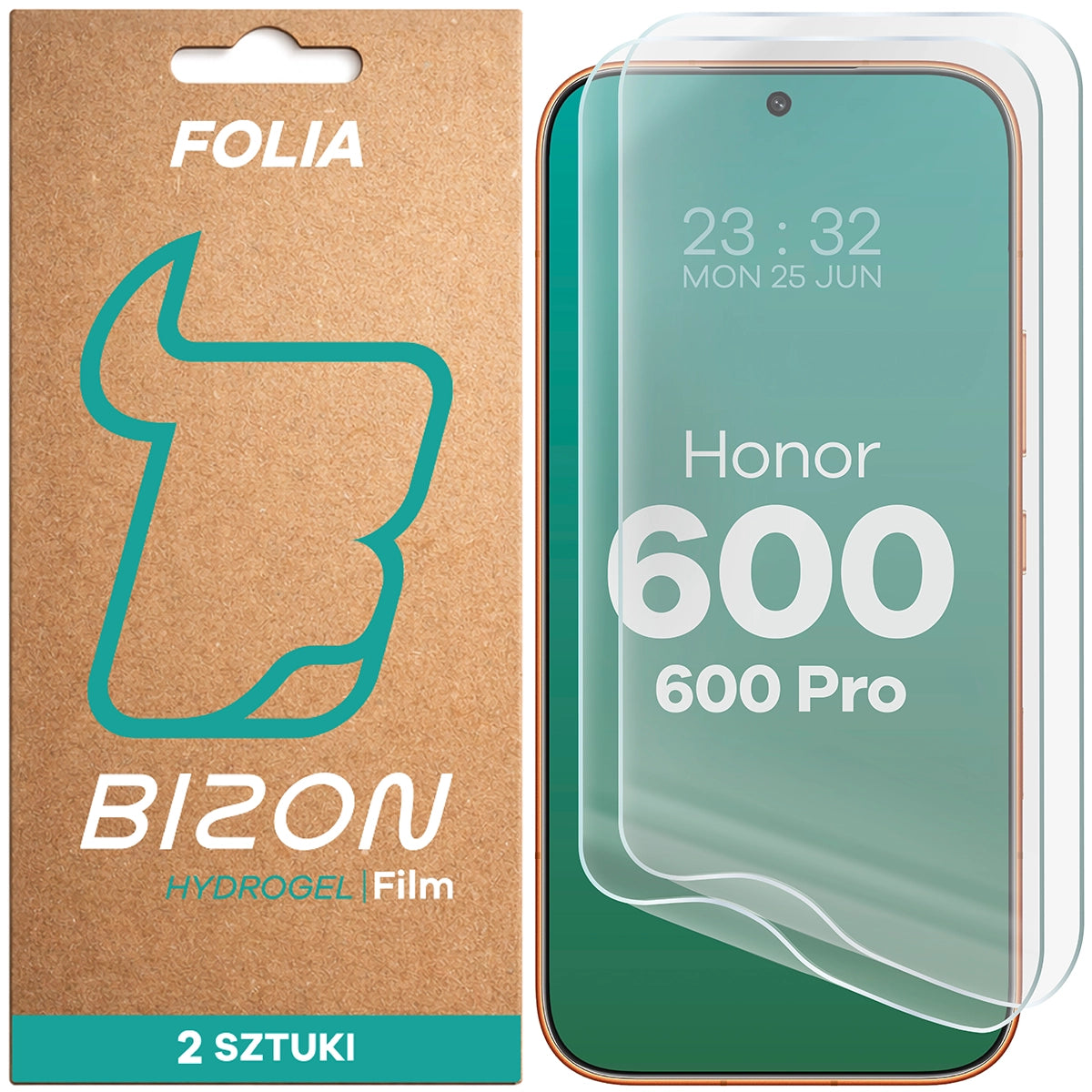 Hydrogel Folie für den Bildschirm für Honor 600 5G / 600 Pro 5G, Bizon Film Hydrogel Front Duo, 2 Stück