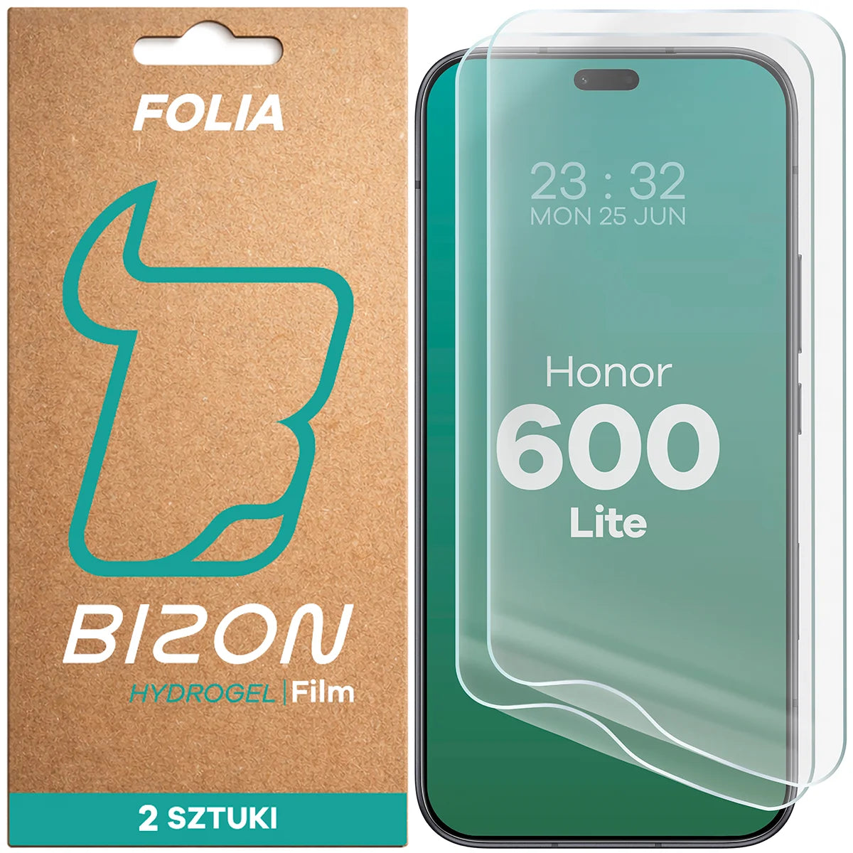 Hydrogel Folie für den Bildschirm für Honor 600 Lite 5G, Bizon Film Hydrogel Front Duo, 2 Stück