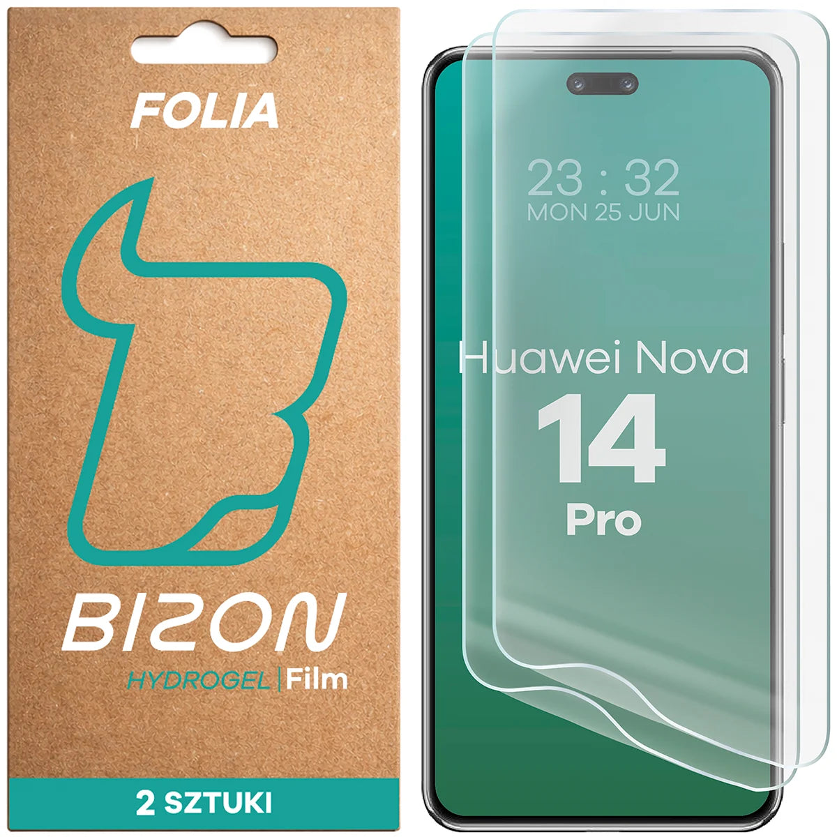 Hydrogel Folie für den Bildschirm für Huawei nova 14 Pro, Bizon Film Hydrogel Front Duo, 2 Stück
