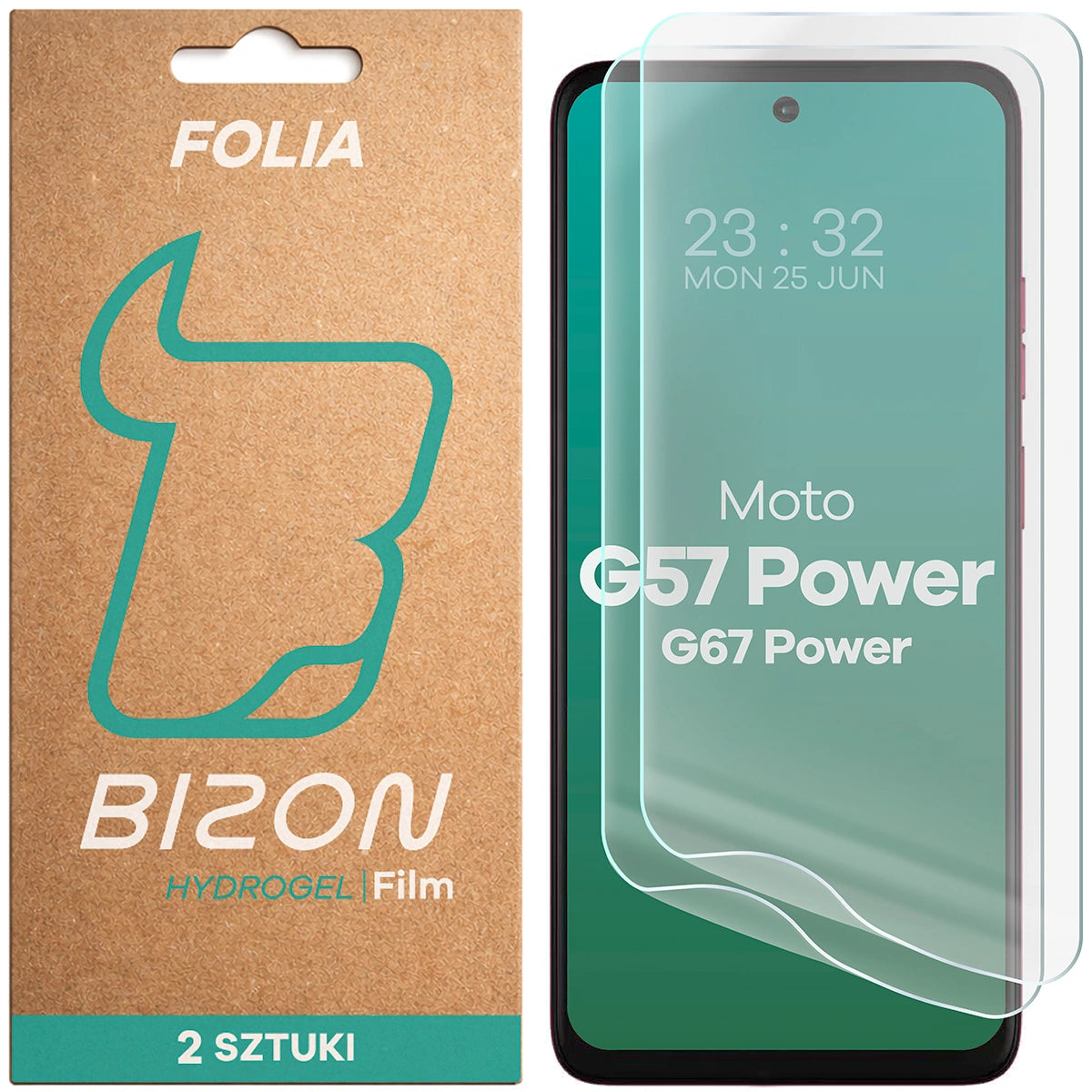 Hydrogel Folie für den Bildschirm für Motorola Moto G57 Power / G67 Power, Bizon Film Hydrogel Front Duo, 2 Stück