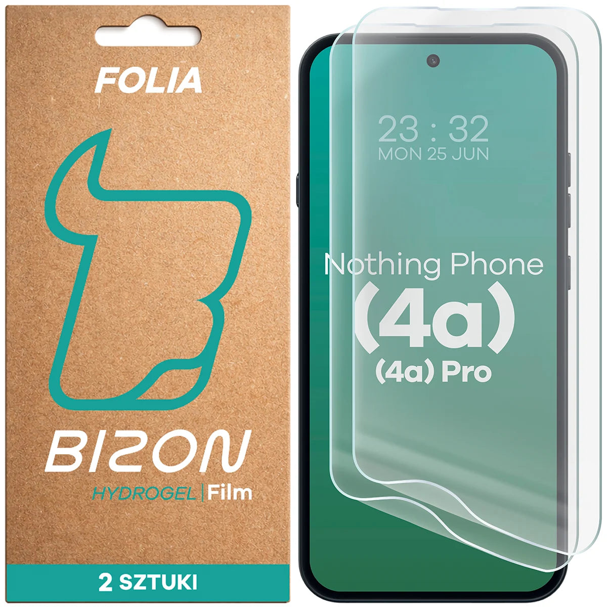 Hydrogel Folie für den Bildschirm für Nothing Phone (4a) / (4a) Pro, Bizon Film Hydrogel Front Duo, 2 Stück