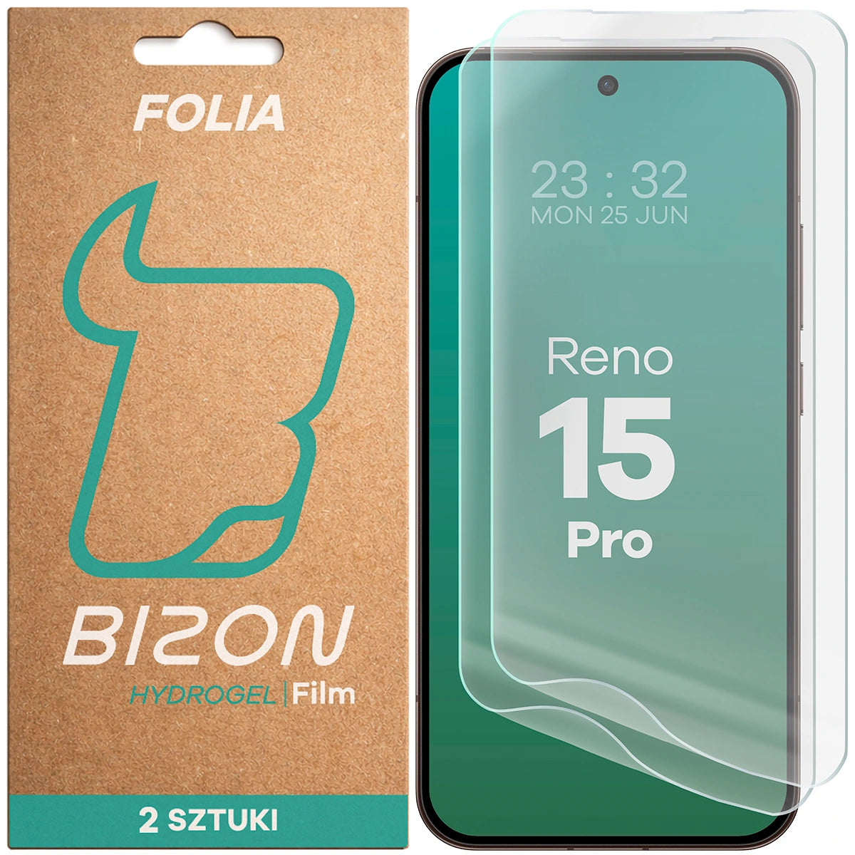 Hydrogel Folie für den Bildschirm für Oppo Reno 15 Pro, Bizon Film Hydrogel Front Duo, 2 Stück