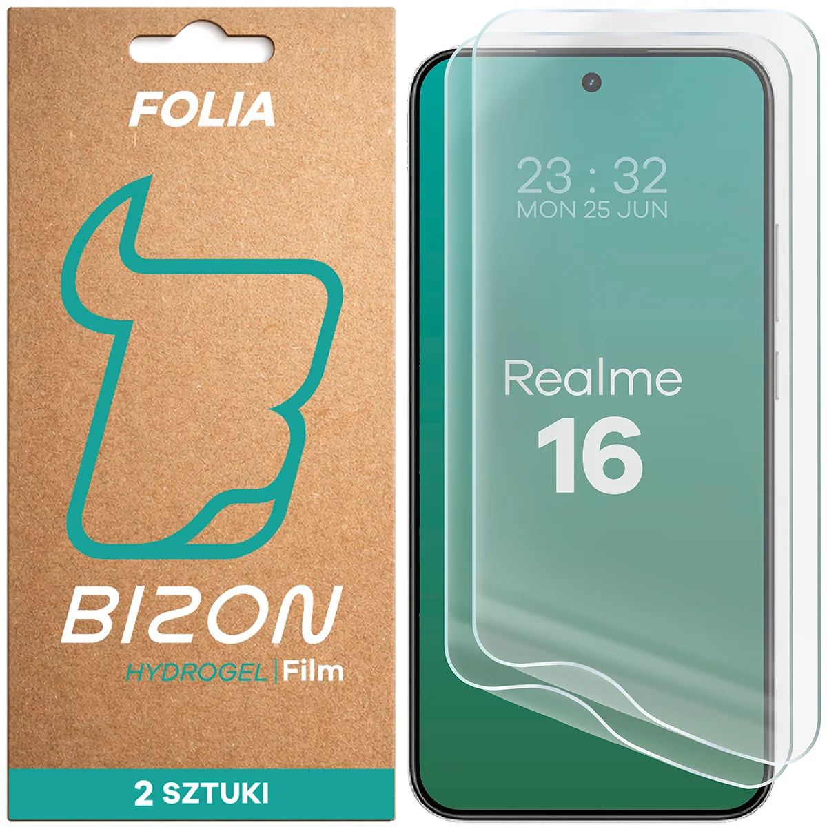 Hydrogel Folie für den Bildschirm für Realme 16 5G, Bizon Film Hydrogel Front Duo, 2 Stück