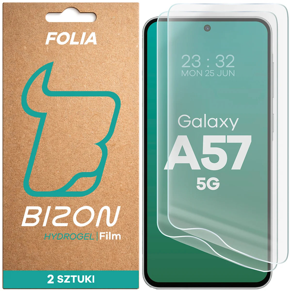 Hydrogel Folie für den Bildschirm für Galaxy A57 5G, Bizon Film Hydrogel Front Duo, 2 Stück
